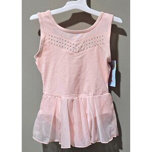 Cat & Jack Pink Dance Ballet Leotard w/ Cross Back Straps & Lace Skirt